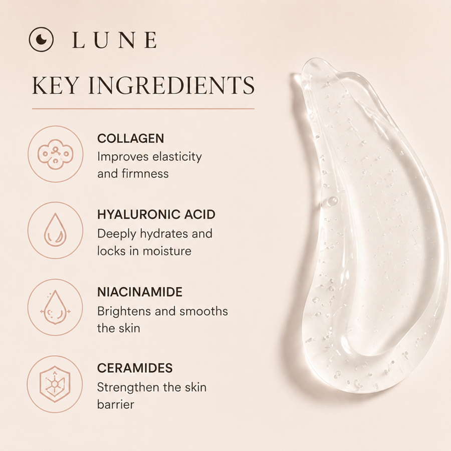 LUNE Overnight Collagen Mask – application close-up